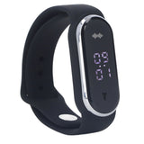 Anti Mosquito Bracelet Watch Silica Gel USB Rechargeable Ultrasonic Mosquito Repellent Bracelet for Outdoor Black - Close-Up Angle