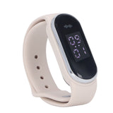 Anti Mosquito Bracelet Watch Silica Gel USB Rechargeable Ultrasonic Mosquito Repellent Bracelet for Outdoor White - Rear View