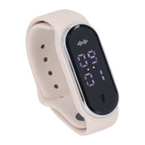 Anti Mosquito Bracelet Watch Silica Gel USB Rechargeable Ultrasonic Mosquito Repellent Bracelet for Outdoor White - Close-Up Angle