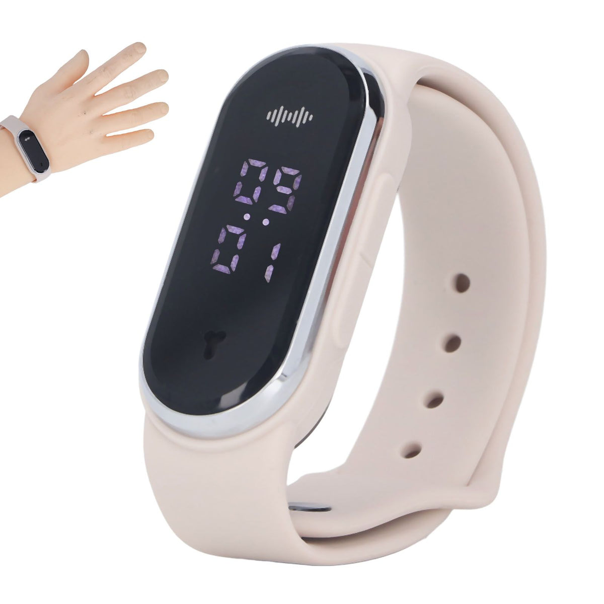 Anti Mosquito Bracelet Watch Silica Gel USB Rechargeable Ultrasonic Mosquito Repellent Bracelet for Outdoor White
