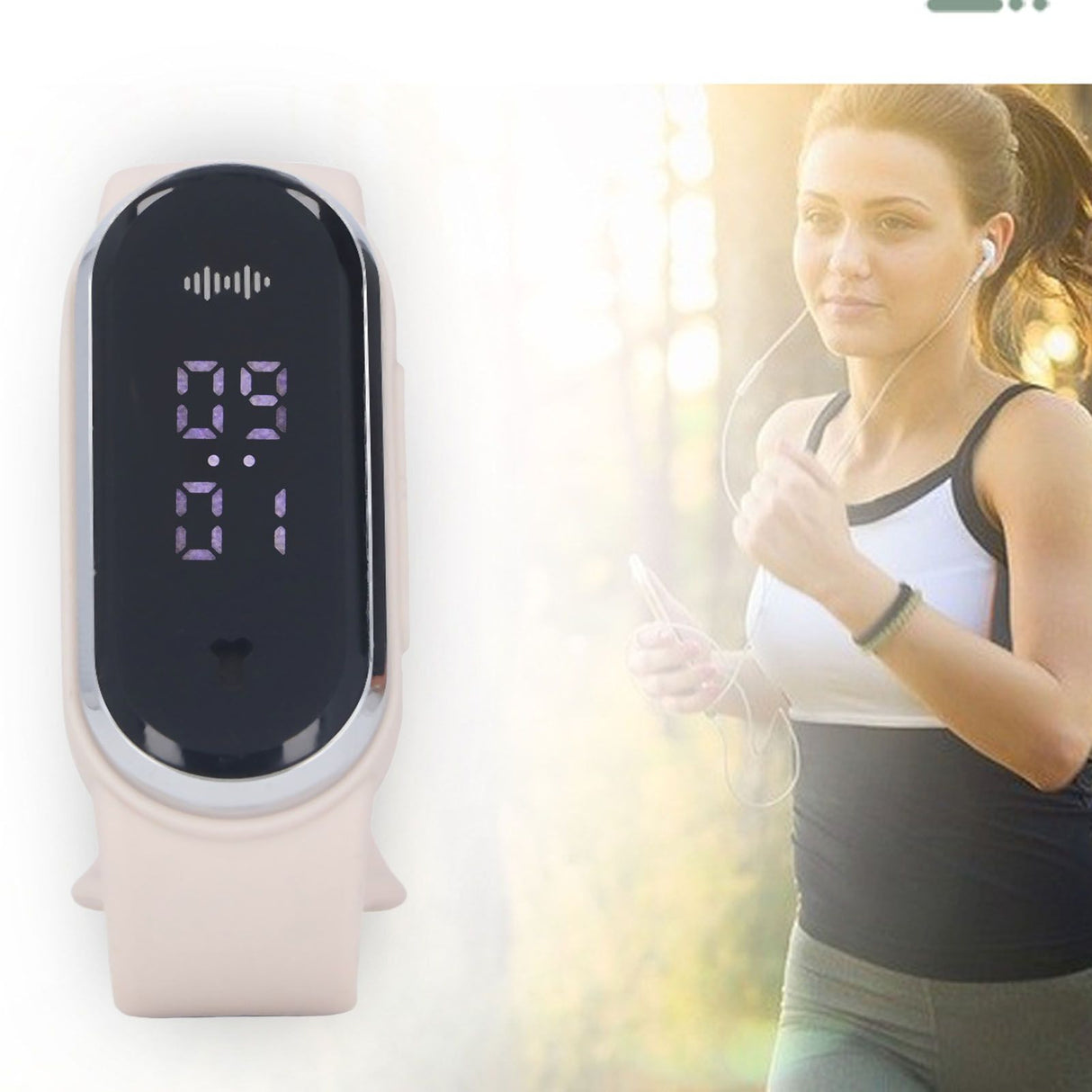 Anti Mosquito Bracelet Watch Silica Gel USB Rechargeable Ultrasonic Mosquito Repellent Bracelet for Outdoor White