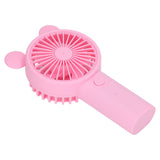 Handheld Fan Plastic USB Battery Dual Drive Built in Lithium Battery Mini Desk Fan for Summer Pink