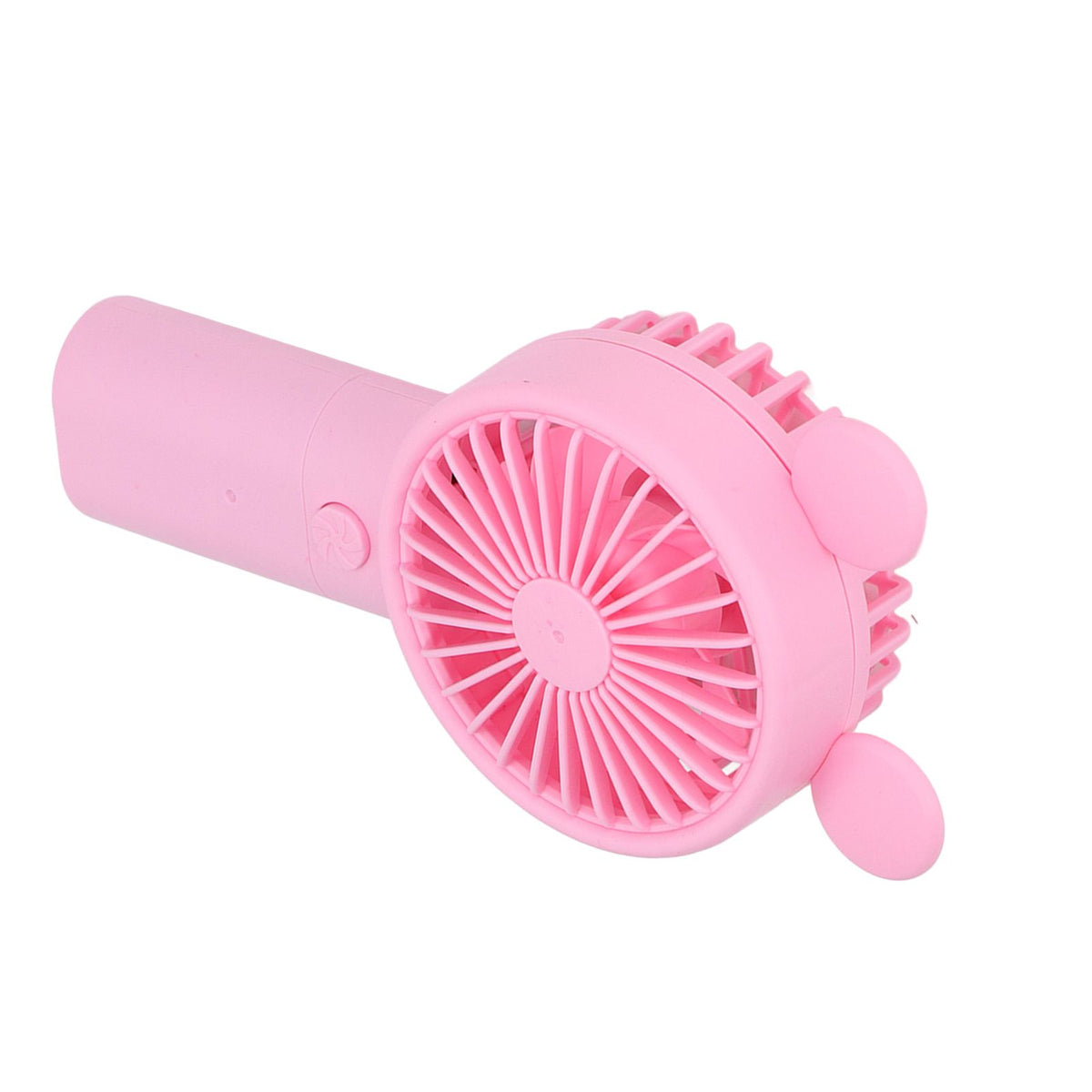 Handheld Fan Plastic USB Battery Dual Drive Built in Lithium Battery Mini Desk Fan for Summer Pink