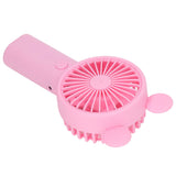 Handheld Fan Plastic USB Battery Dual Drive Built in Lithium Battery Mini Desk Fan for Summer Pink