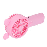 Handheld Fan Plastic USB Battery Dual Drive Built in Lithium Battery Mini Desk Fan for Summer Pink