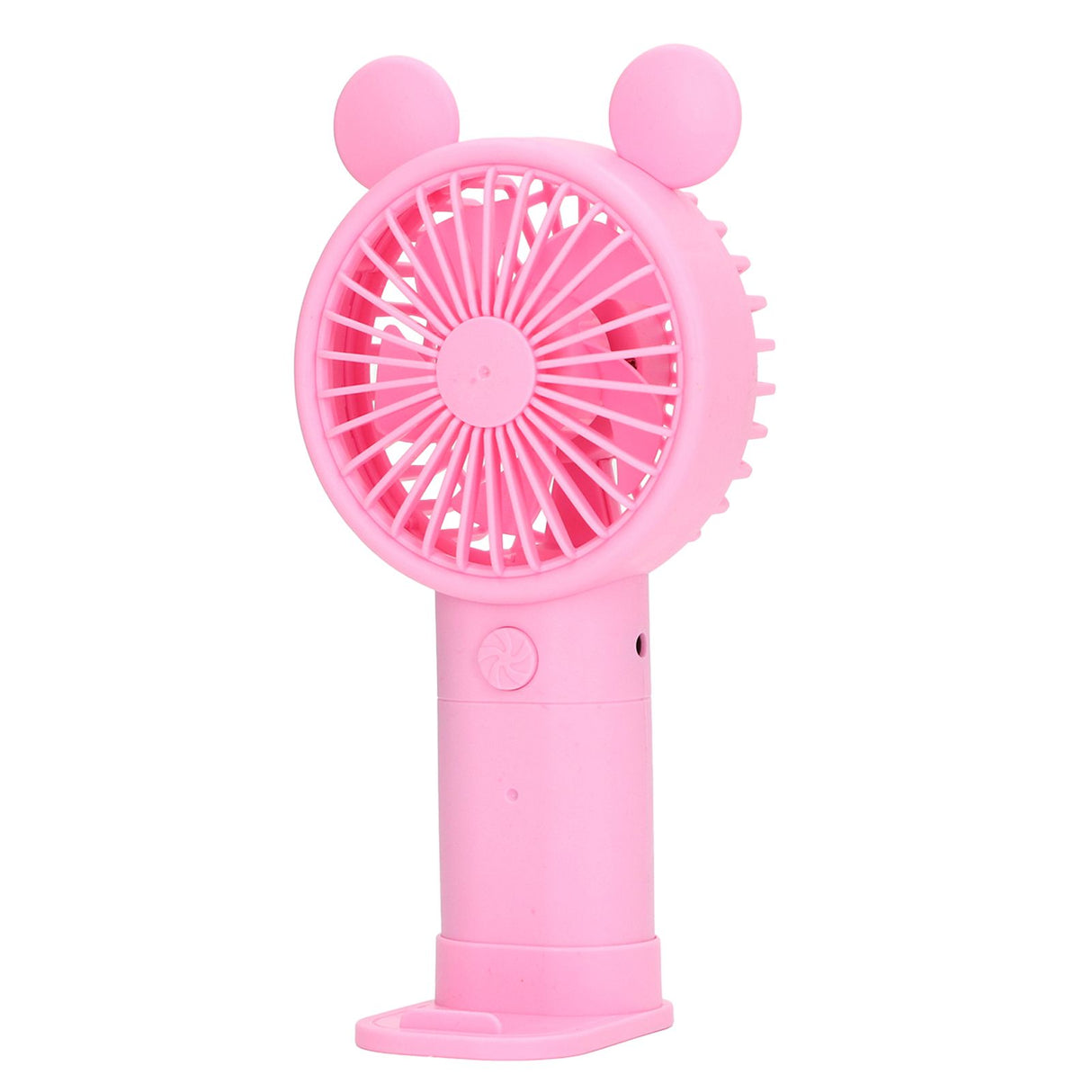 Handheld Fan Plastic USB Battery Dual Drive Built in Lithium Battery Mini Desk Fan for Summer Pink