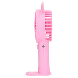 Handheld Fan Plastic USB Battery Dual Drive Built in Lithium Battery Mini Desk Fan for Summer Pink