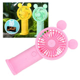 Handheld Fan Plastic USB Battery Dual Drive Built in Lithium Battery Mini Desk Fan for Summer Pink - Extra Image