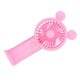 Handheld Fan Plastic USB Battery Dual Drive Built in Lithium Battery Mini Desk Fan for Summer Pink - Extra Image