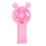 Handheld Fan Plastic USB Battery Dual Drive Built in Lithium Battery Mini Desk Fan for Summer Pink - Extra Image