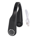 Hanging Neck Fan 3 Modes USB Charging 3600mAh Battery Adjustable Angle Mute Design Face Fan for Home Office Travel Black