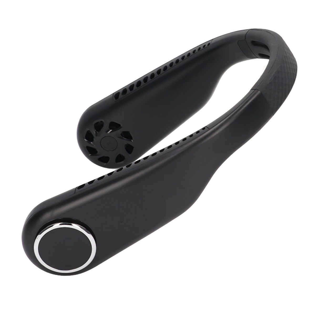 Hanging Neck Fan 3 Modes USB Charging 3600mAh Battery Adjustable Angle Mute Design Face Fan for Home Office Travel Black