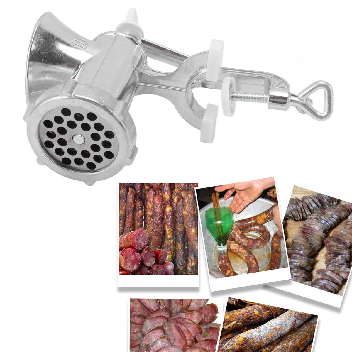 Meat Grinder Multifunctional Large Heavy Duty Home Aluminum Alloy Manual Meat Grinder Hand Crank Meat Sausage Filler