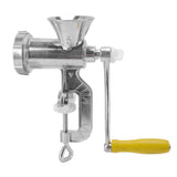 Meat Grinder Small Aluminum Alloy Composite Wood Incisive Blade Silver Manual Meat Stuffer Sausage Maker for Beef Pork - Close-Up Angle