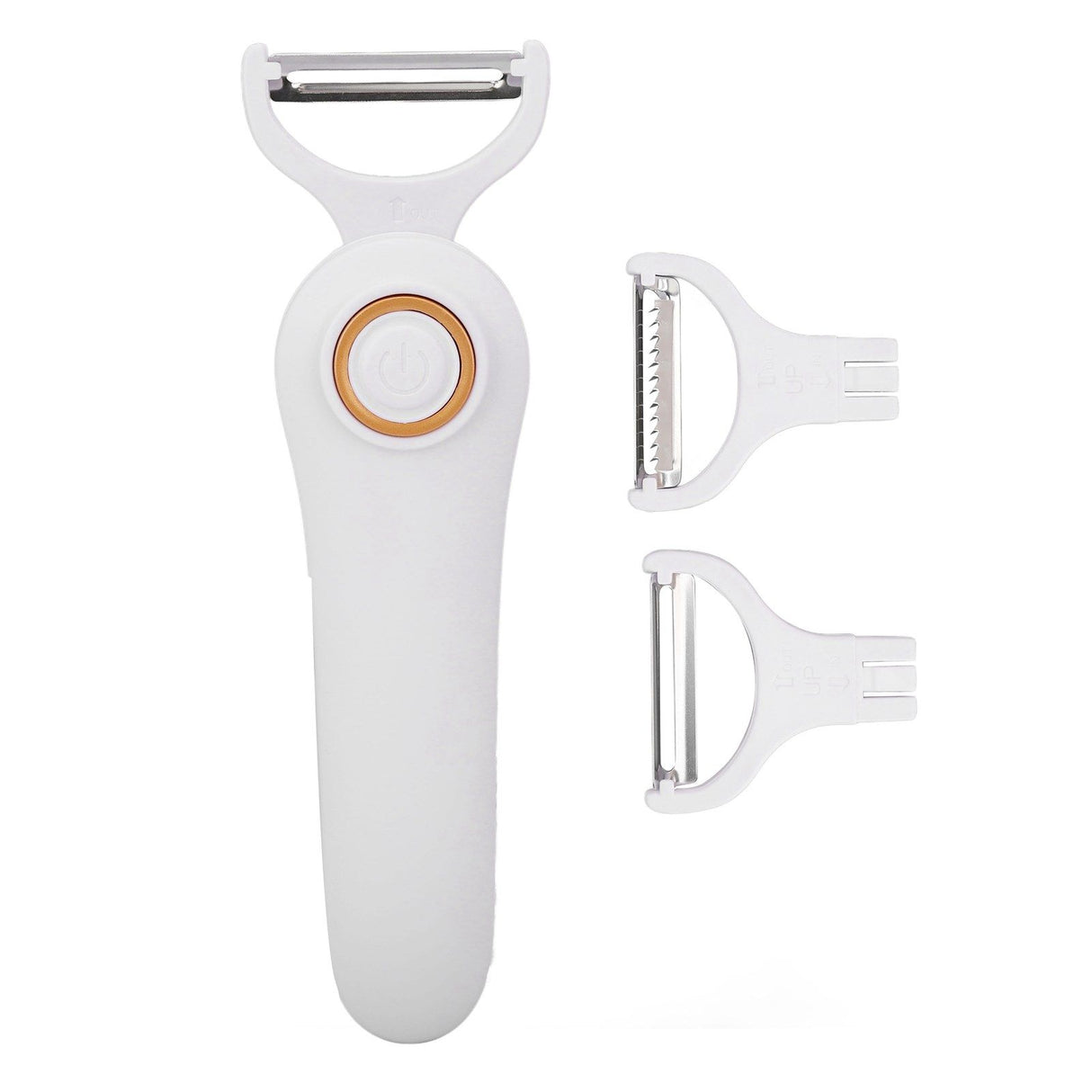 Electric Peeler Handheld USB Rechargeable Fruit Vegetables Peeler with 3 Cutter Heads for Home