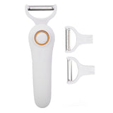 Electric Peeler Handheld USB Rechargeable Fruit Vegetables Peeler with 3 Cutter Heads for Home - Front View