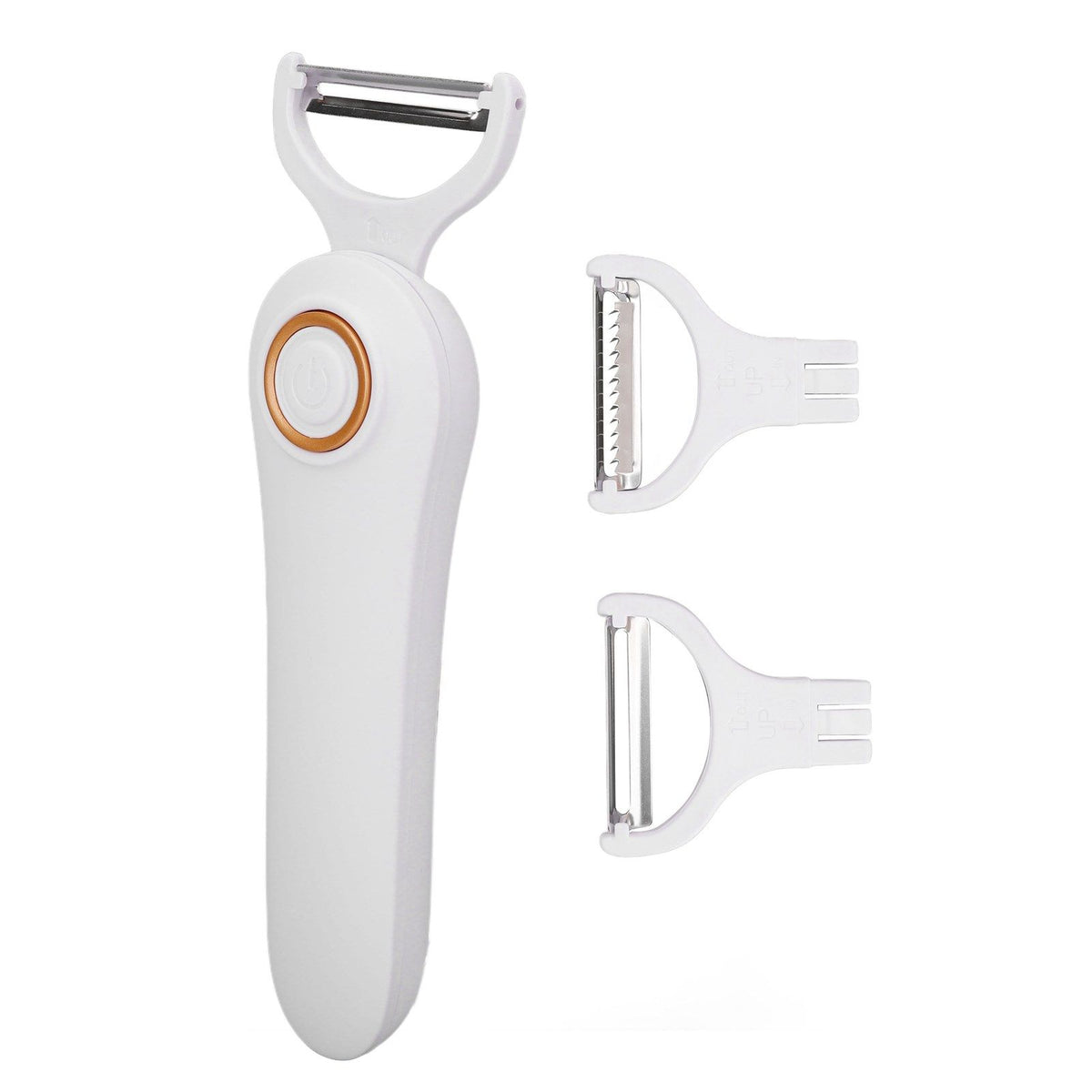 Electric Peeler Handheld USB Rechargeable Fruit Vegetables Peeler with 3 Cutter Heads for Home