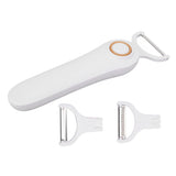 Electric Peeler Handheld USB Rechargeable Fruit Vegetables Peeler with 3 Cutter Heads for Home - Rear View