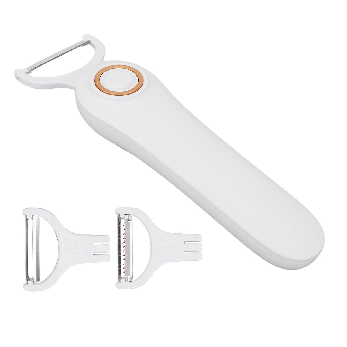 Electric Peeler Handheld USB Rechargeable Fruit Vegetables Peeler with 3 Cutter Heads for Home