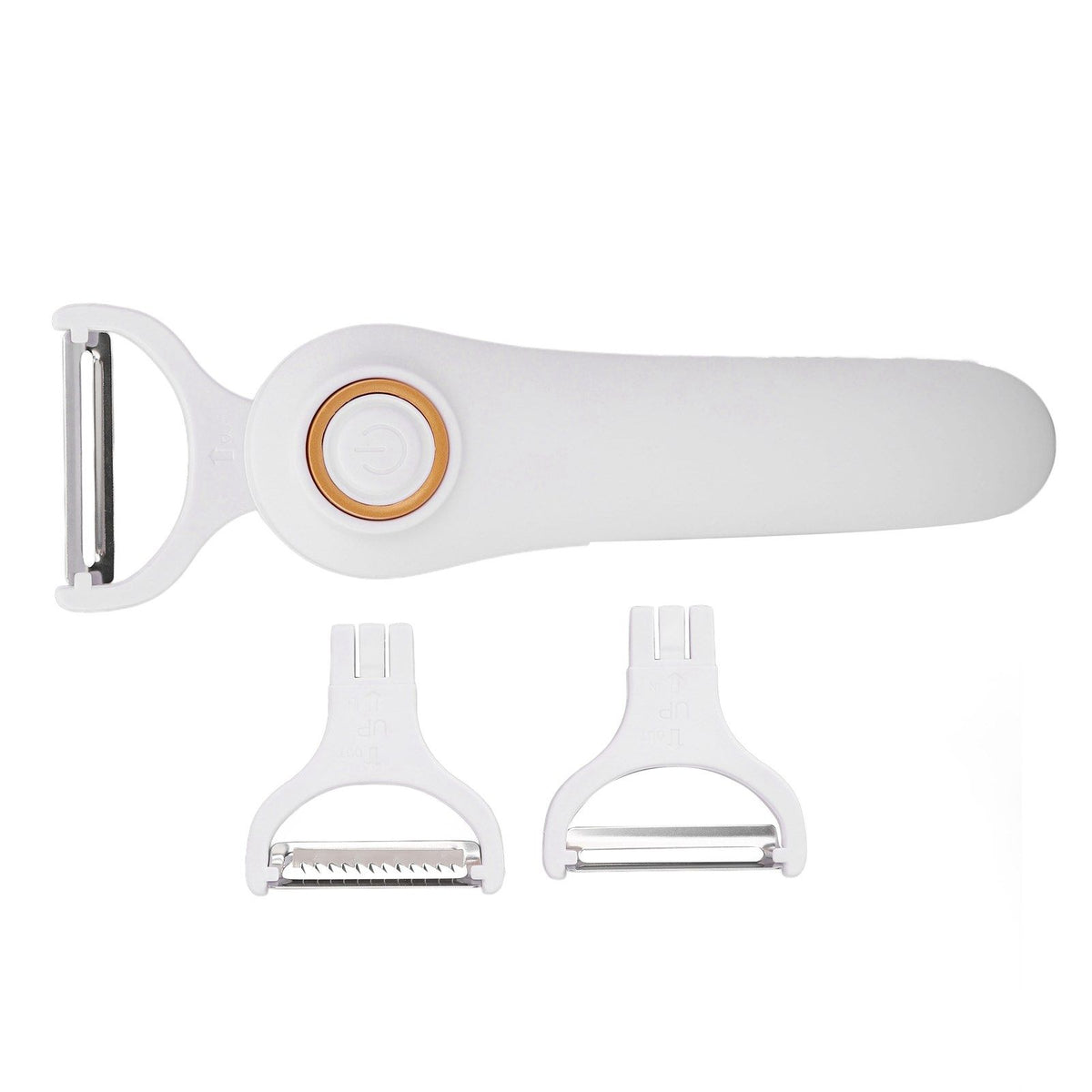 Electric Peeler Handheld USB Rechargeable Fruit Vegetables Peeler with 3 Cutter Heads for Home