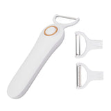Electric Peeler Handheld USB Rechargeable Fruit Vegetables Peeler with 3 Cutter Heads for Home - Extra Image