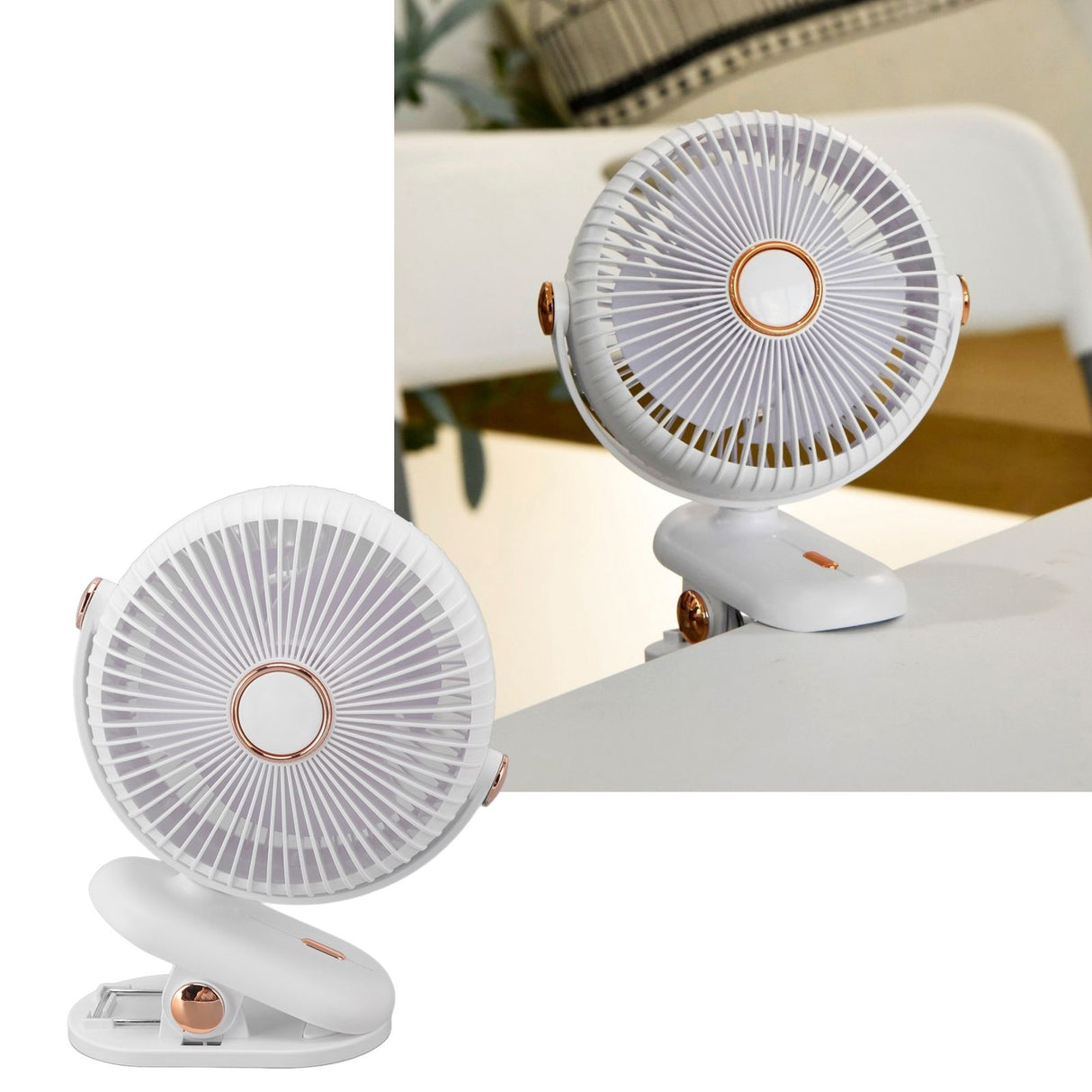 Desk Clip On Fan 3 Wind Speed Safe Design Compact Portable Desktop Fan Clip On Fan for Home Dorm Stroller White