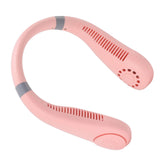 Bladeless Neck Fan Breathing Light 2400mah Rechargeable Hands Free Mini Neck Fan for Outdoor Travel Pink
