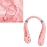 Bladeless Neck Fan Breathing Light 2400mah Rechargeable Hands Free Mini Neck Fan for Outdoor Travel Pink - Extra Image