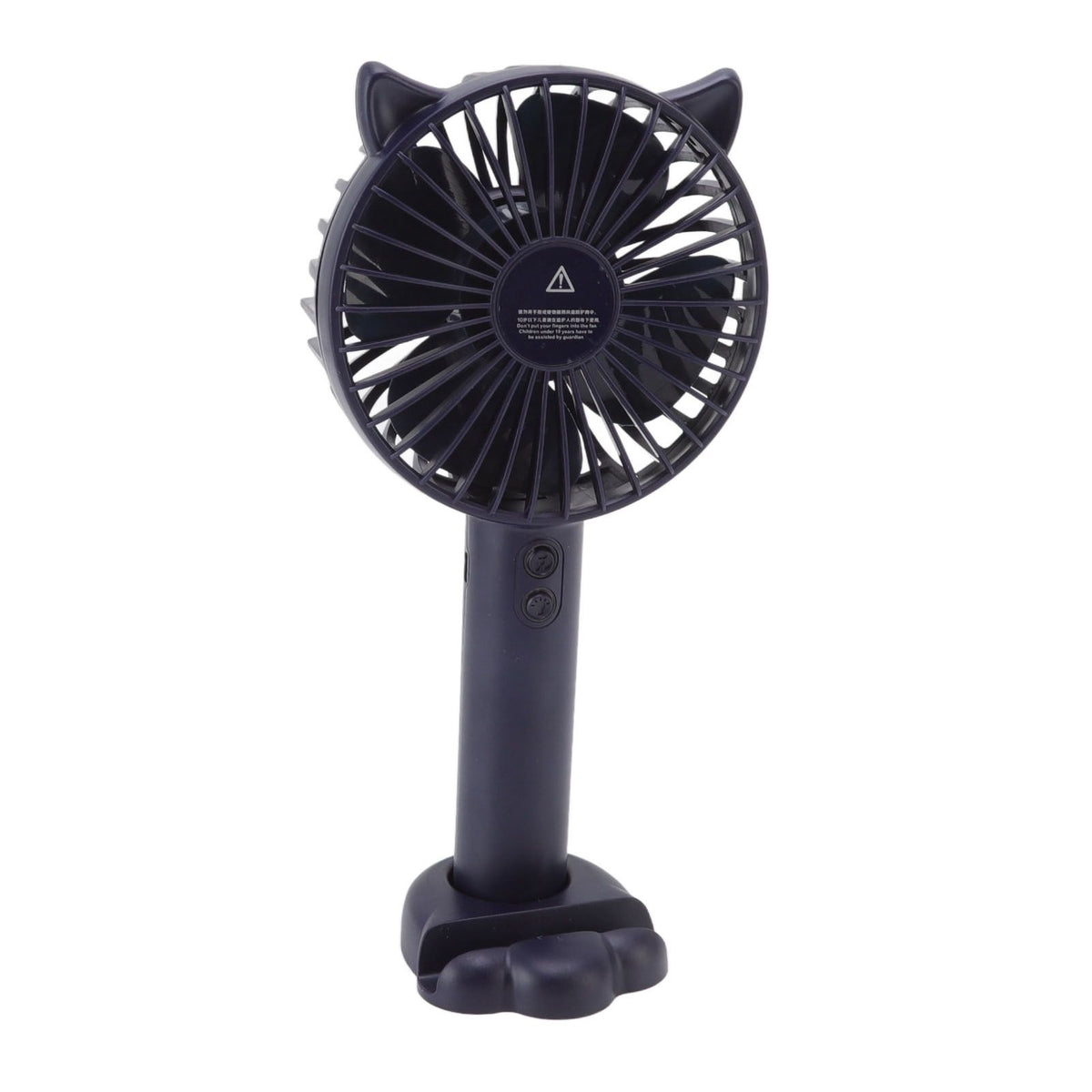 Hand Held Fan Portable USB Rechargeable Cute 3 Speed Wind Regulable ABS PC Battery Operated Fan for Travel Dark Blue