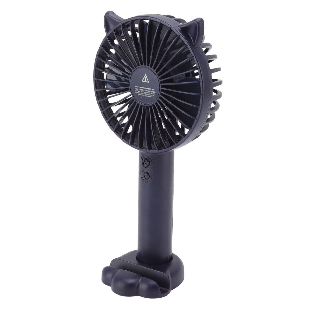 Hand Held Fan Portable USB Rechargeable Cute 3 Speed Wind Regulable ABS PC Battery Operated Fan for Travel Dark Blue