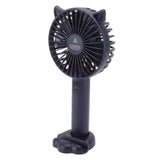 Hand Held Fan Portable USB Rechargeable Cute 3 Speed Wind Regulable ABS PC Battery Operated Fan for Travel Dark Blue