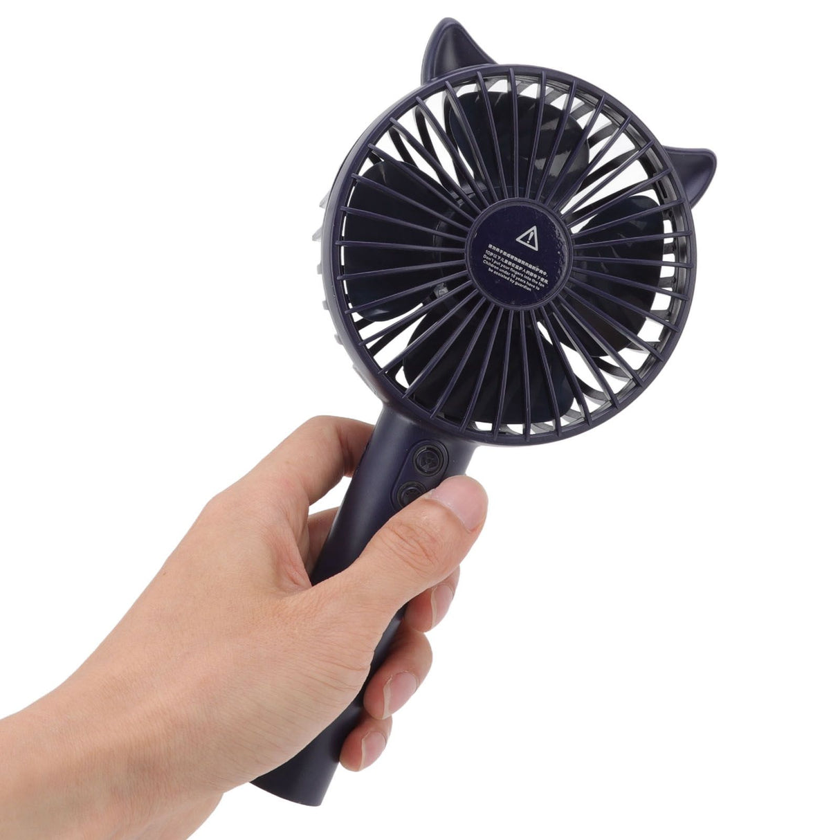 Hand Held Fan Portable USB Rechargeable Cute 3 Speed Wind Regulable ABS PC Battery Operated Fan for Travel Dark Blue