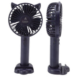 Hand Held Fan Portable USB Rechargeable Cute 3 Speed Wind Regulable ABS PC Battery Operated Fan for Travel Dark Blue