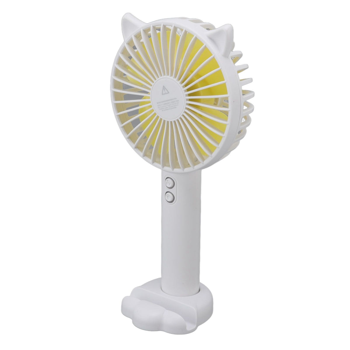 Hand Held Fan Portable USB Rechargeable Cute 3 Speed Wind Regulable ABS PC Battery Operated Fan for Travel White
