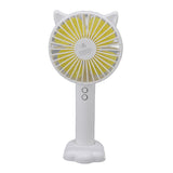 Hand Held Fan Portable USB Rechargeable Cute 3 Speed Wind Regulable ABS PC Battery Operated Fan for Travel White - Side View