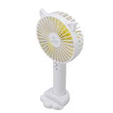 Hand Held Fan Portable USB Rechargeable Cute 3 Speed Wind Regulable ABS PC Battery Operated Fan for Travel White - Top-Down View
