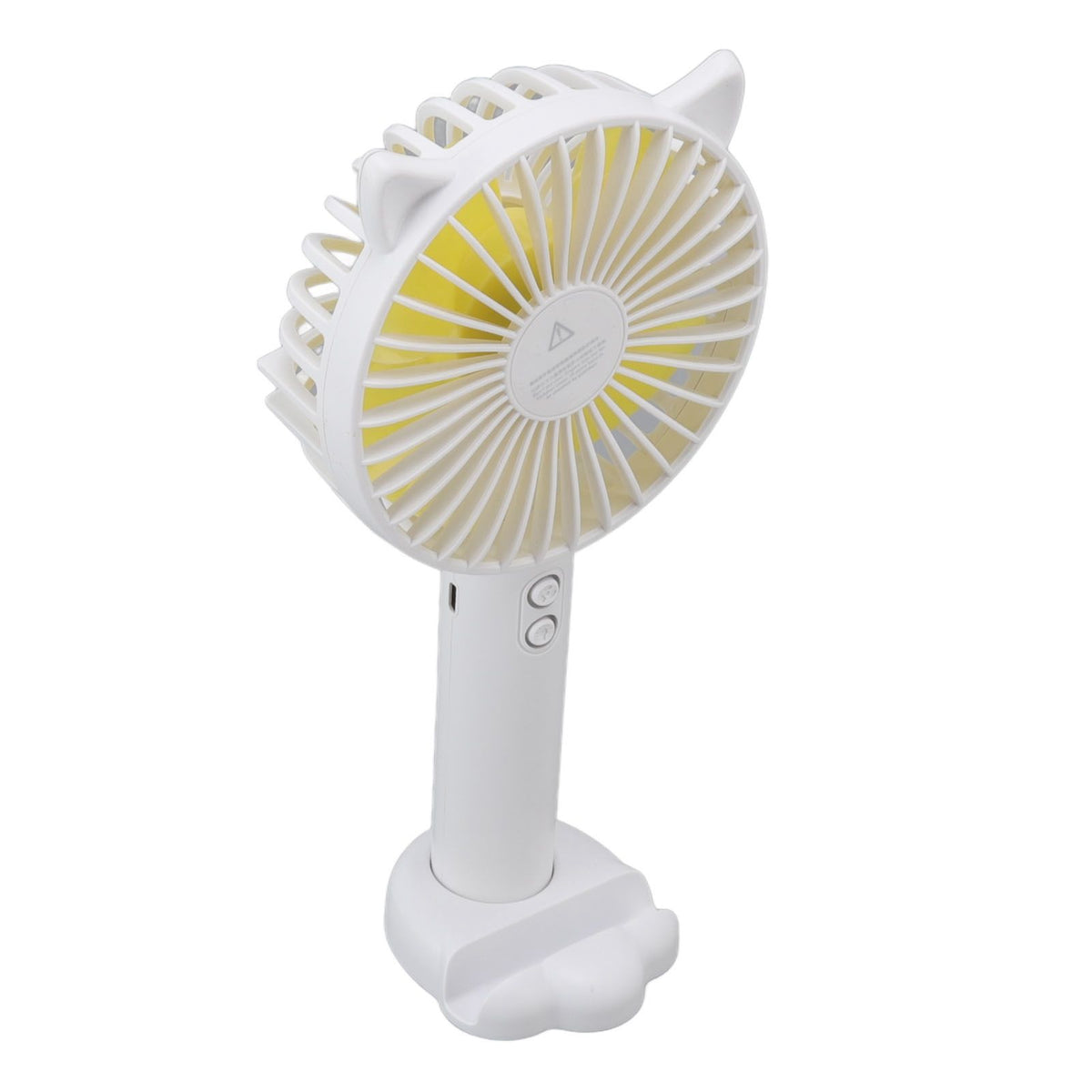 Hand Held Fan Portable USB Rechargeable Cute 3 Speed Wind Regulable ABS PC Battery Operated Fan for Travel White