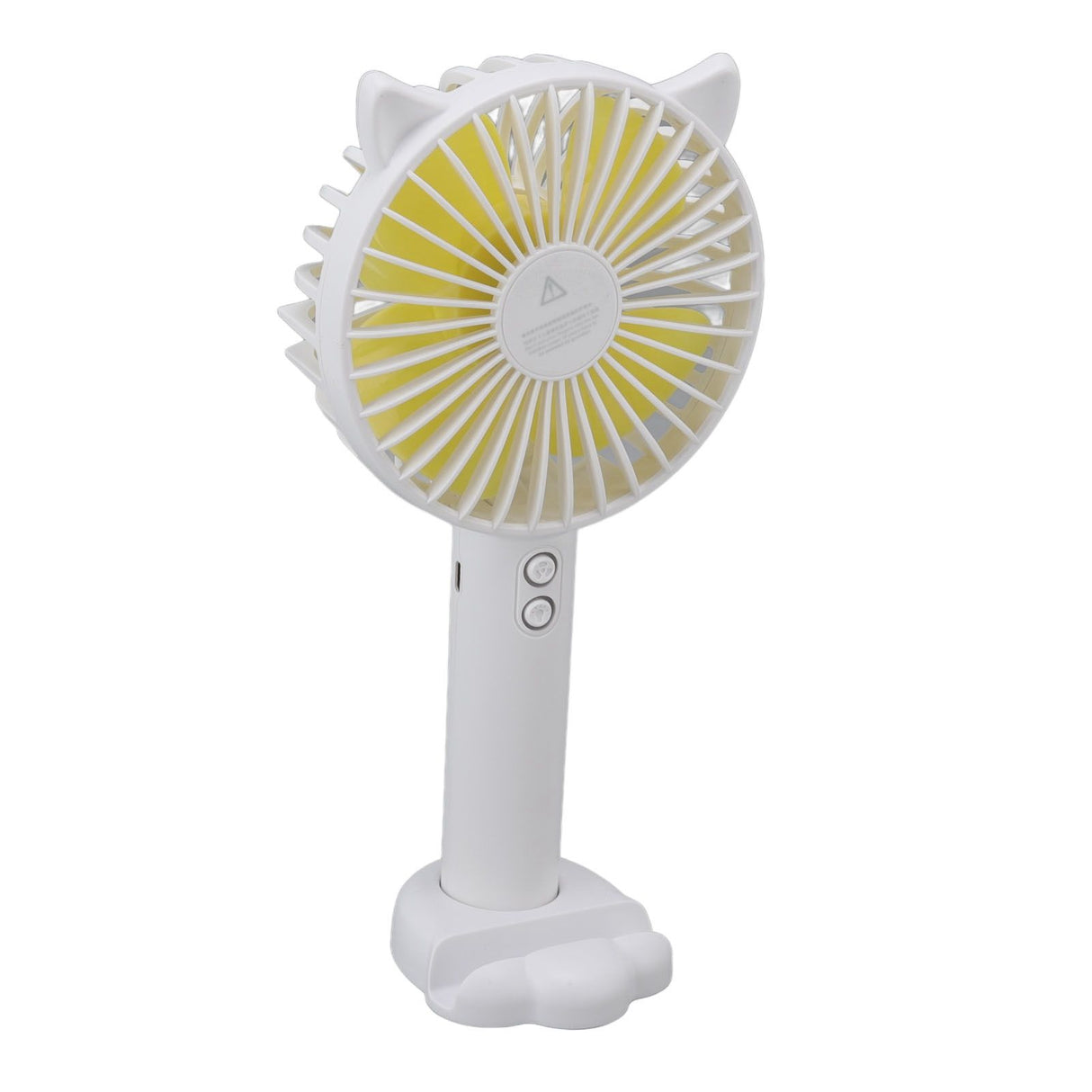 Hand Held Fan Portable USB Rechargeable Cute 3 Speed Wind Regulable ABS PC Battery Operated Fan for Travel White