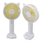 Hand Held Fan Portable USB Rechargeable Cute 3 Speed Wind Regulable ABS PC Battery Operated Fan for Travel White - Close-Up Angle