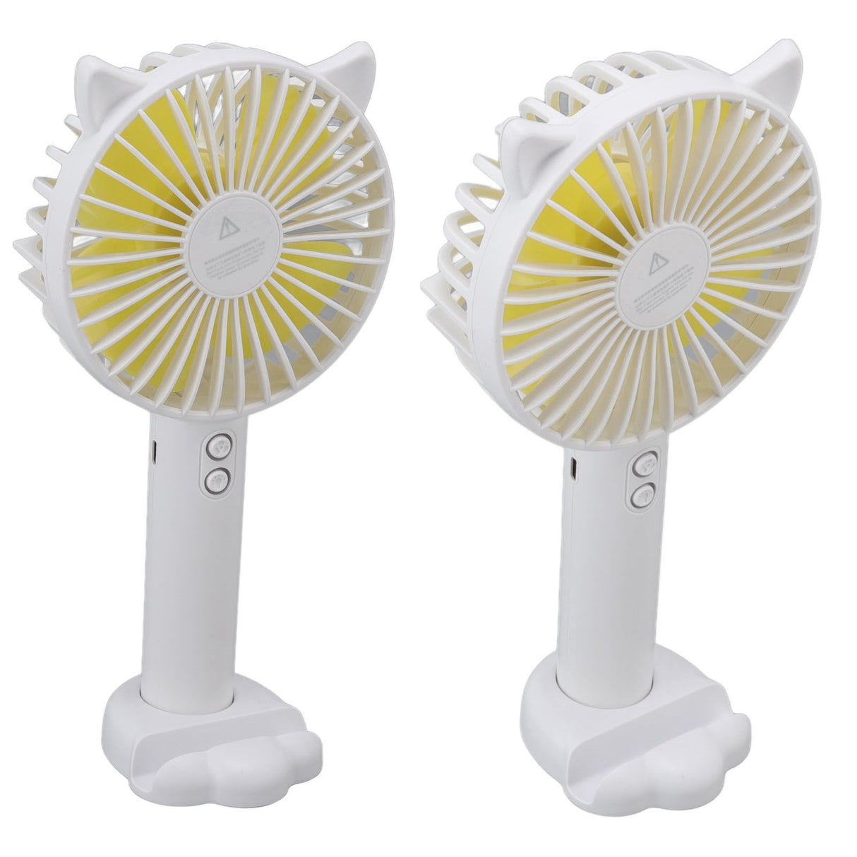 Hand Held Fan Portable USB Rechargeable Cute 3 Speed Wind Regulable ABS PC Battery Operated Fan for Travel White