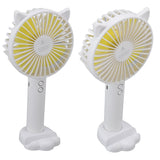 Hand Held Fan Portable USB Rechargeable Cute 3 Speed Wind Regulable ABS PC Battery Operated Fan for Travel White - Extra Image