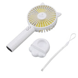 Hand Held Fan Portable USB Rechargeable Cute 3 Speed Wind Regulable ABS PC Battery Operated Fan for Travel White - Extra Image