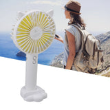 Hand Held Fan Portable USB Rechargeable Cute 3 Speed Wind Regulable ABS PC Battery Operated Fan for Travel White