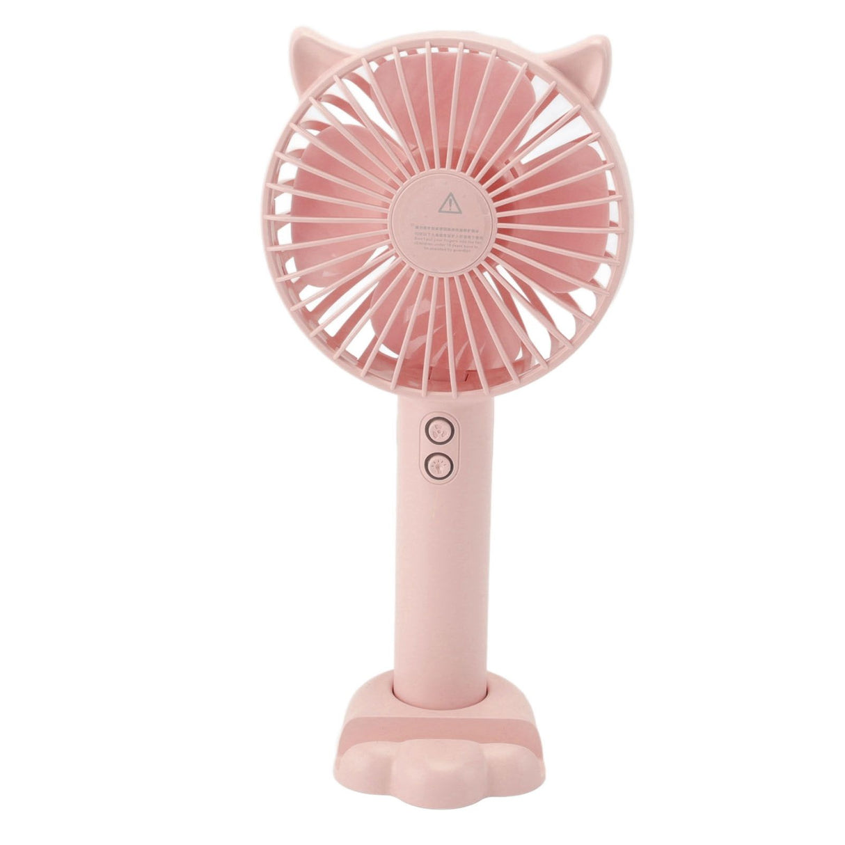 Hand Held Fan Portable USB Rechargeable Cute 3 Speed Wind Regulable ABS PC Battery Operated Fan for Travel Pink