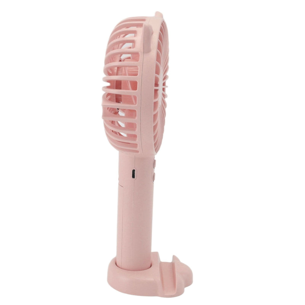 Hand Held Fan Portable USB Rechargeable Cute 3 Speed Wind Regulable ABS PC Battery Operated Fan for Travel Pink