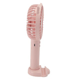Hand Held Fan Portable USB Rechargeable Cute 3 Speed Wind Regulable ABS PC Battery Operated Fan for Travel Pink