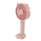 Hand Held Fan Portable USB Rechargeable Cute 3 Speed Wind Regulable ABS PC Battery Operated Fan for Travel Pink