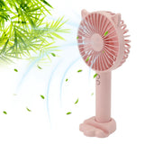 Hand Held Fan Portable USB Rechargeable Cute 3 Speed Wind Regulable ABS PC Battery Operated Fan for Travel Pink