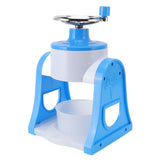Hand Crank Shaved Ice Machine Stainless Steel Blades Safe Portable Ice Crusher for Home Restaurants Cafes Food Stalls Blue - Rear View
