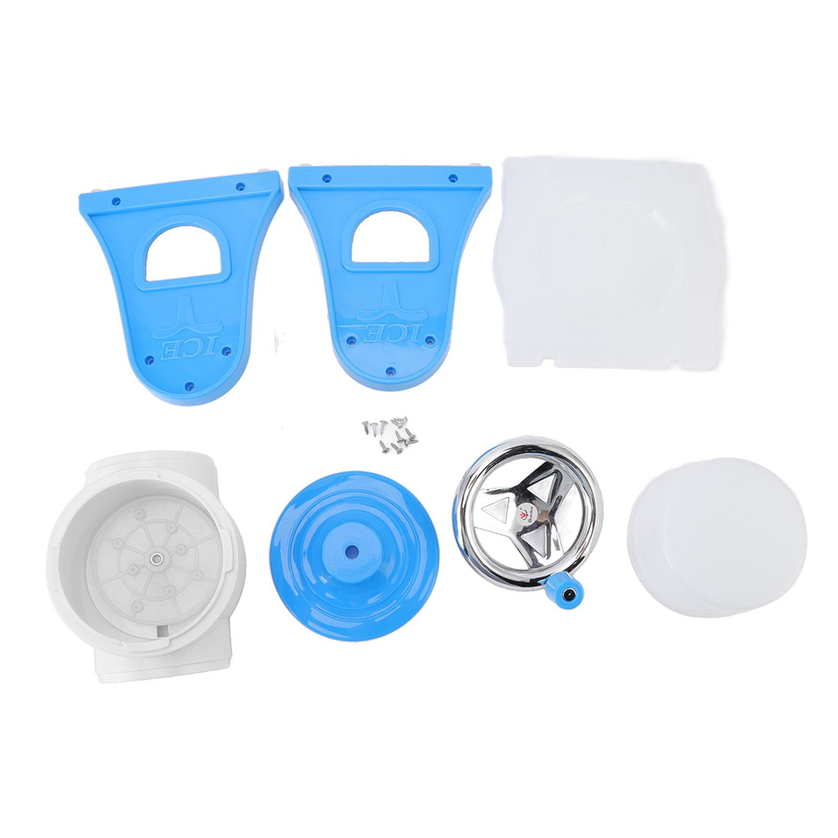 Hand Crank Shaved Ice Machine Stainless Steel Blades Safe Portable Ice Crusher for Home Restaurants Cafes Food Stalls Blue